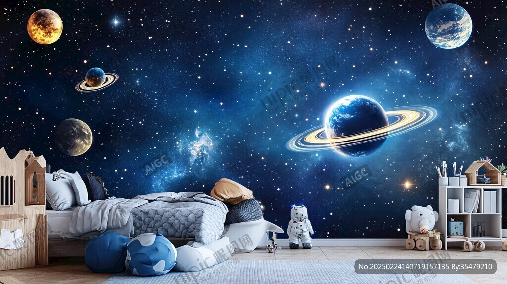 兒童夢幻星球背景墻