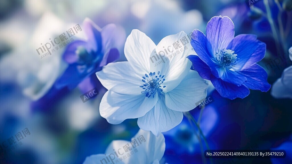 藍(lán)色的花唯美