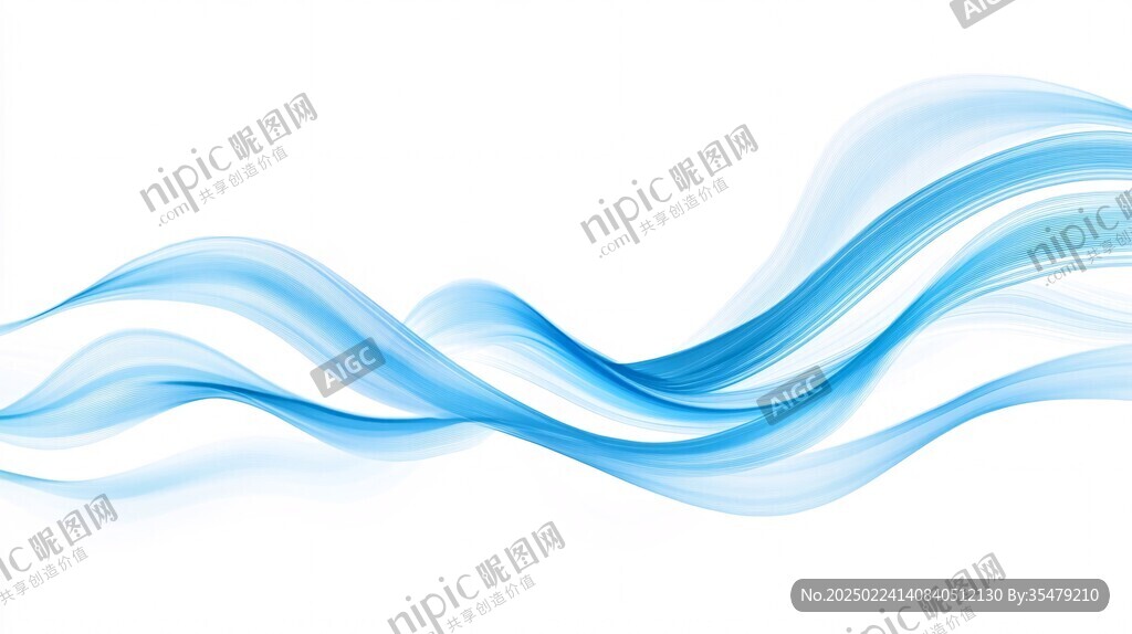 藍色線條煙霧波浪