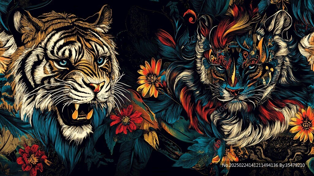 虎年包裝插畫