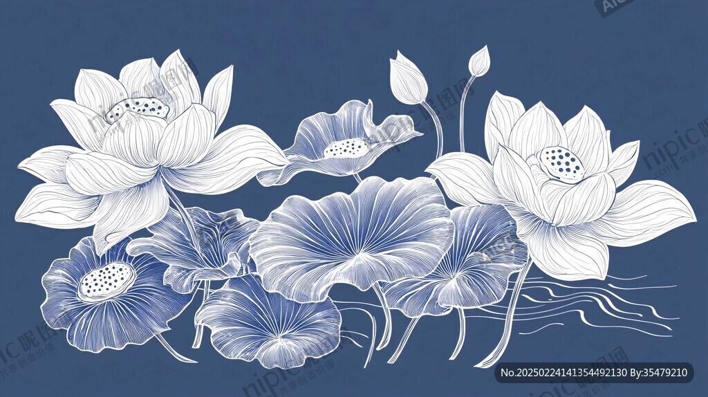 藍(lán)蓮花插畫