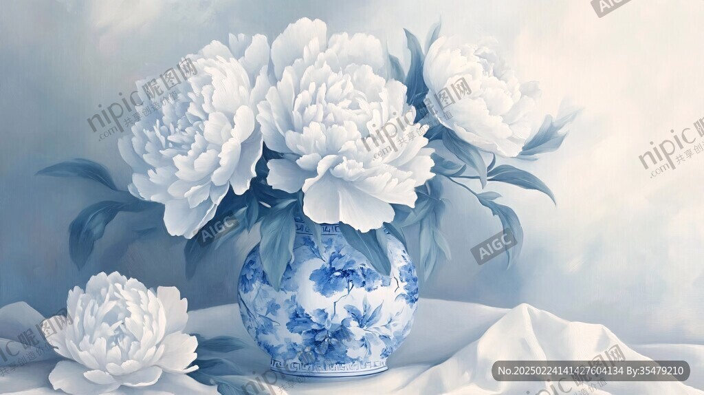 青花瓷牡丹花