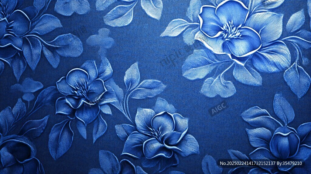 藍(lán)色花卉壁紙