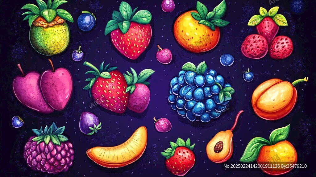 水果合集插畫