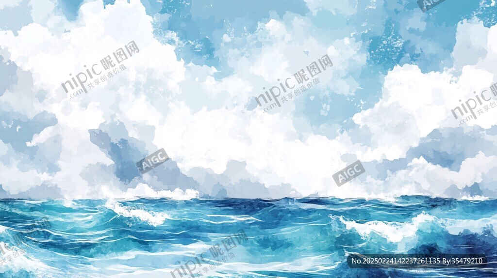 插畫海平面