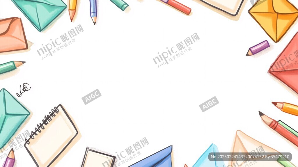 文具插畫背景