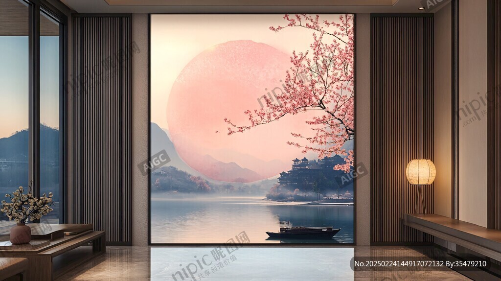 新中式風(fēng)景壁畫