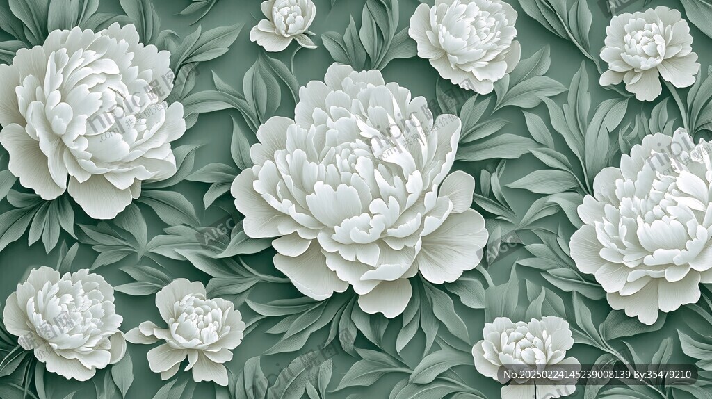 3d立體花卉牡丹