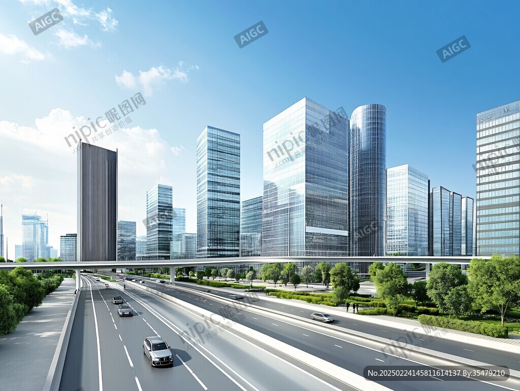 城市道路透視圖