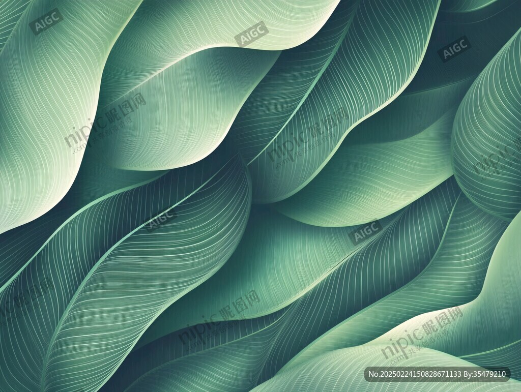 柔美綠色曲線
