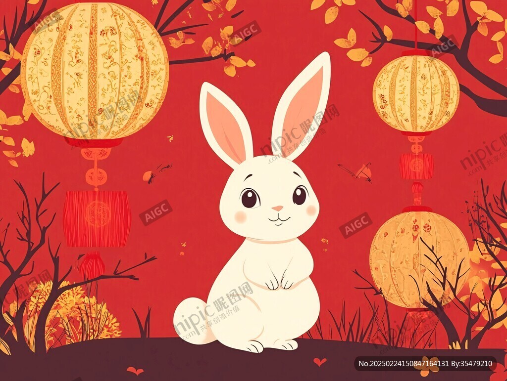 兔年中式插畫(huà)