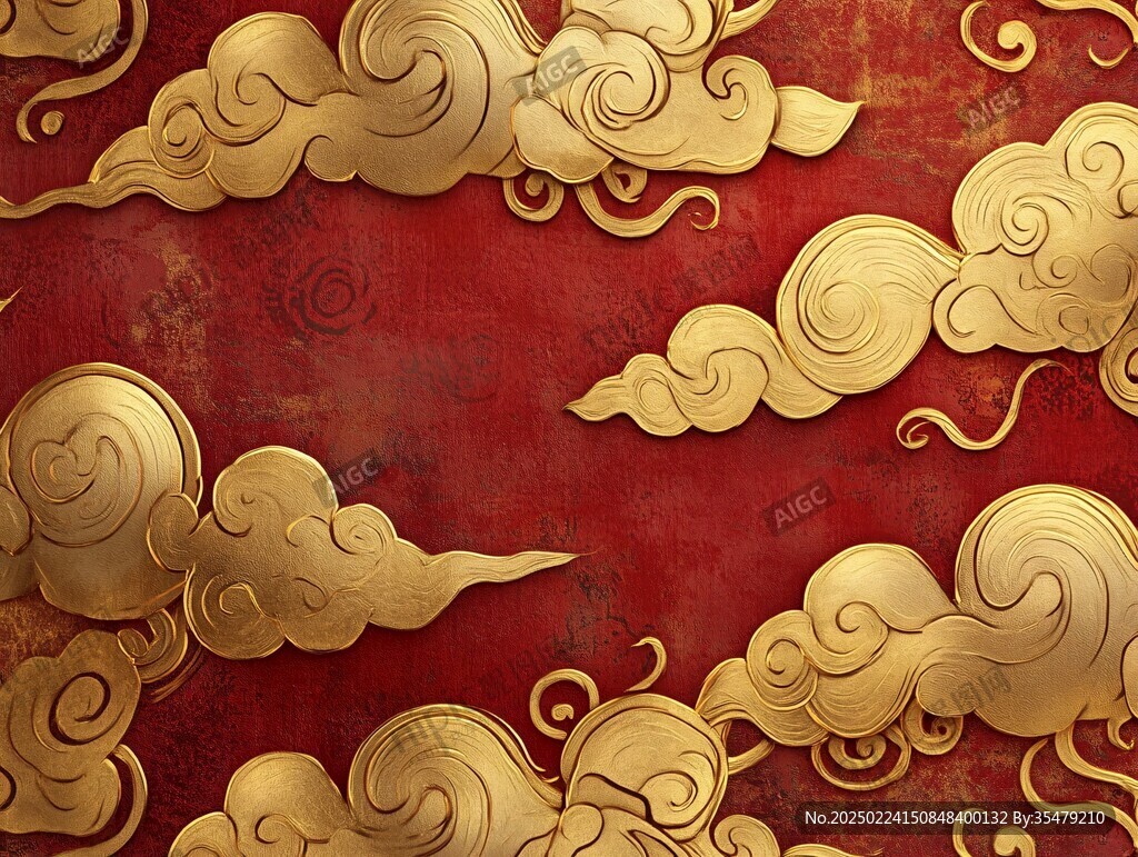 屏風(fēng)背景云紋漆器