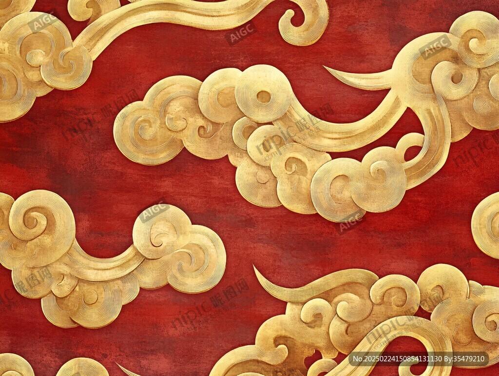 屏風(fēng)背景云紋漆器