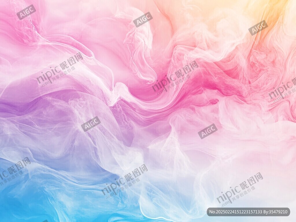 繪畫夢(mèng)幻煙霧五彩
