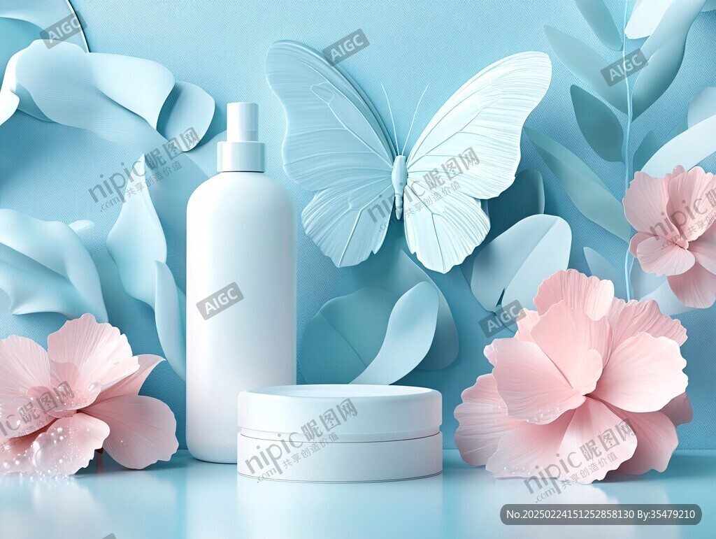 護(hù)膚品3d鐳射背景