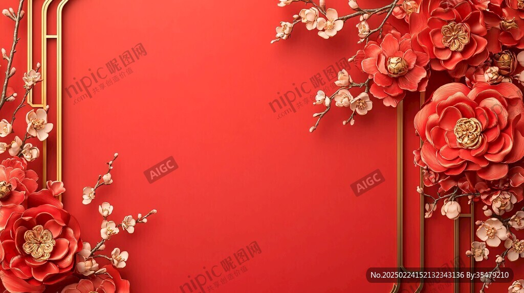 喜慶背景花