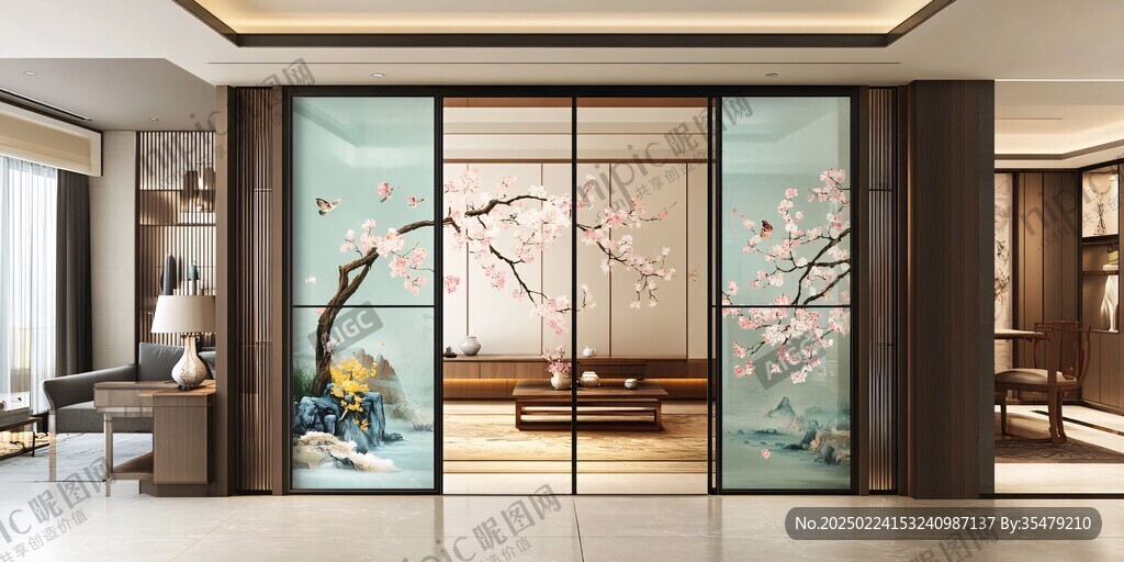 藝術(shù)玻璃推拉門