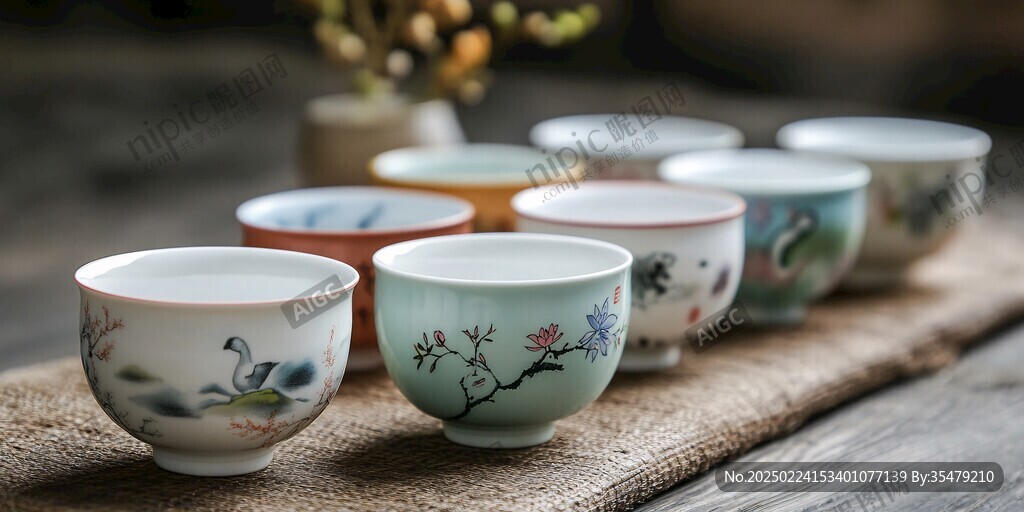 釉下五彩茶杯