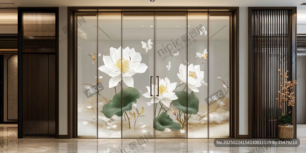 荷花藝術(shù)玻璃