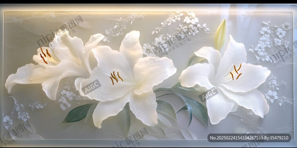 百合花背景墻