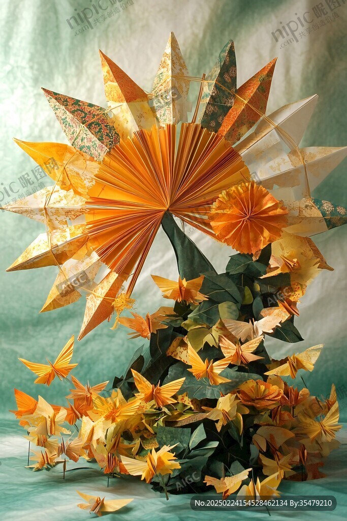 折紙花卉圖