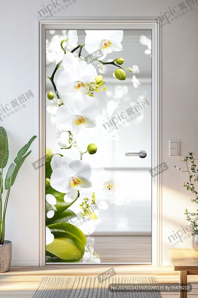 玻璃門裝飾花