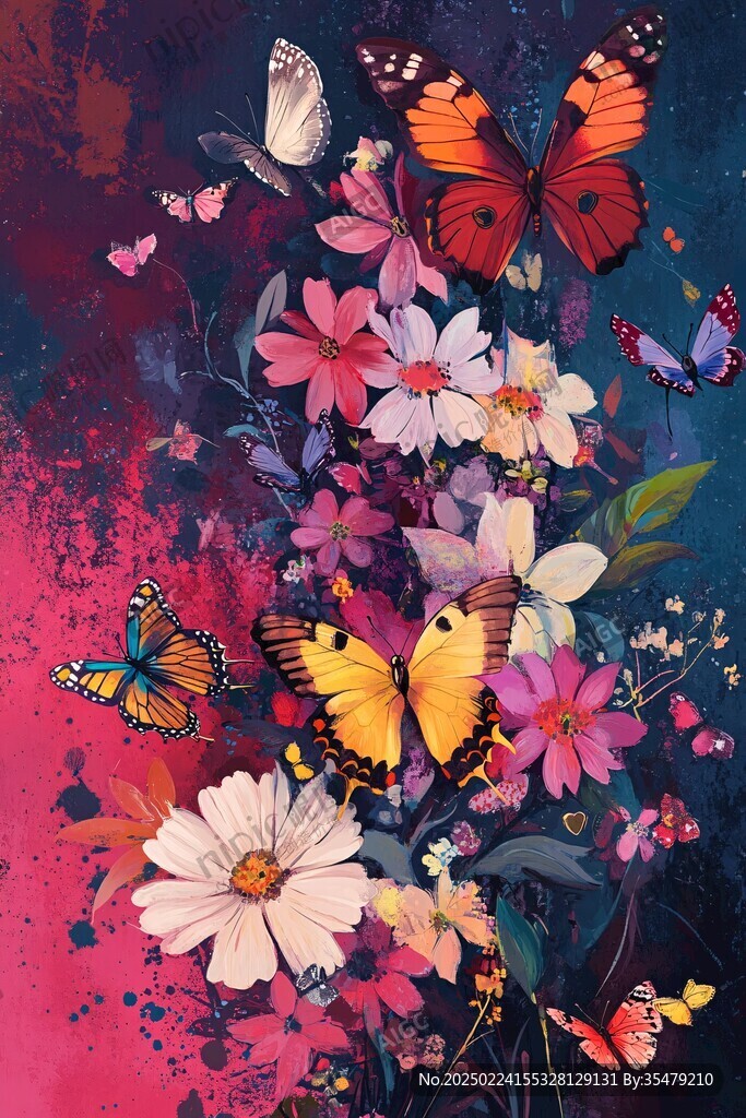 花蝴蝶裝飾畫
