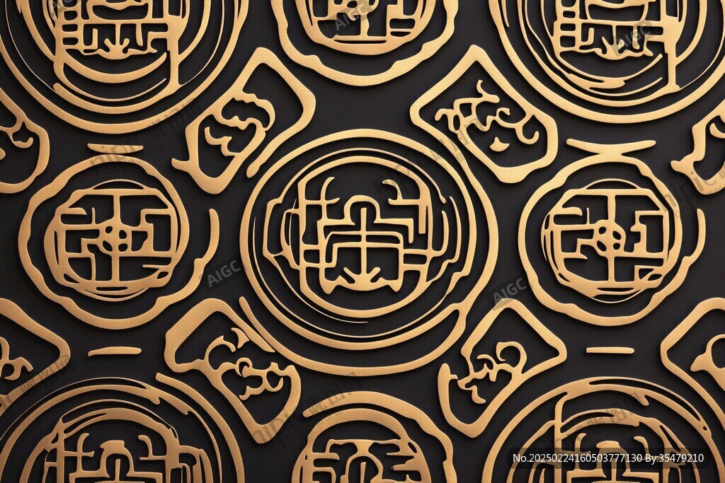 金色浮雕圖案
