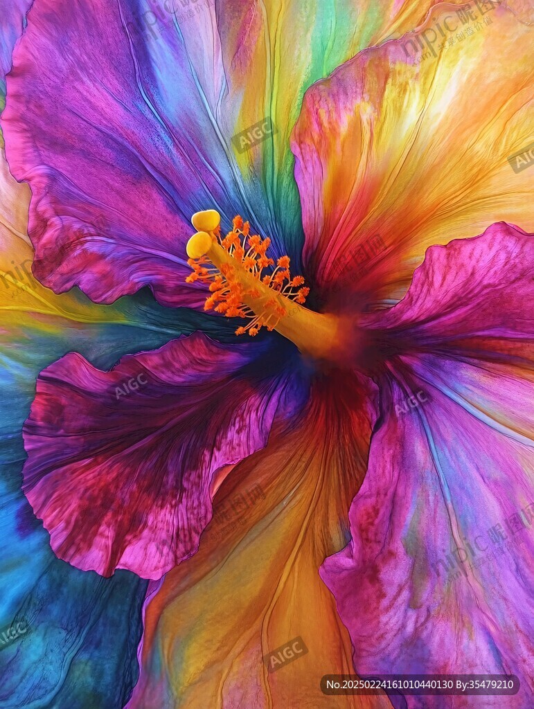抽象花朵絢麗炫彩背景
