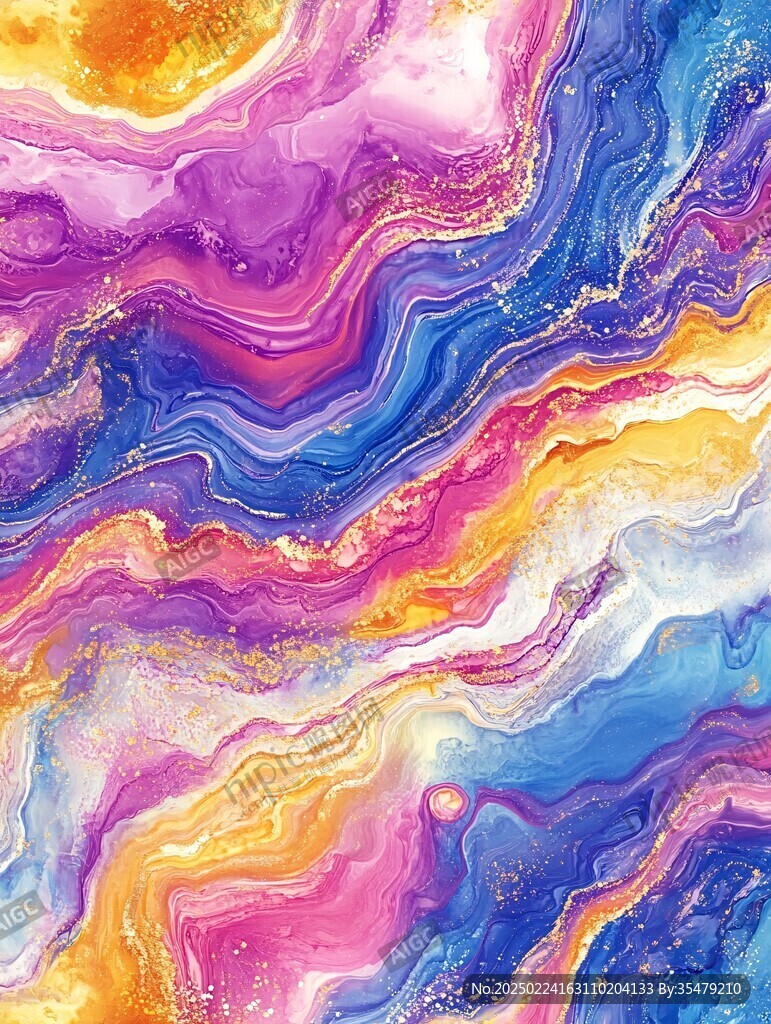 肌理彩色流體裝飾畫