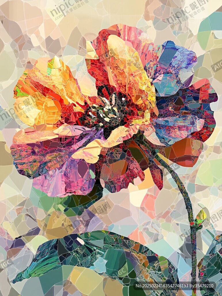 花玻璃拼貼畫