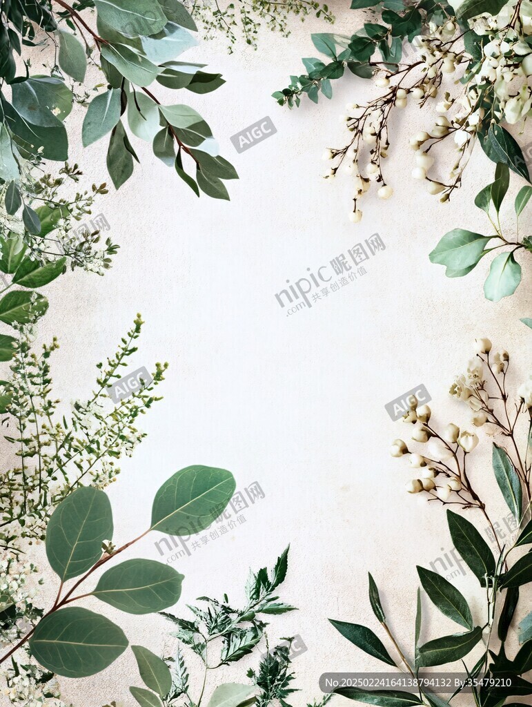 植物背景邊框