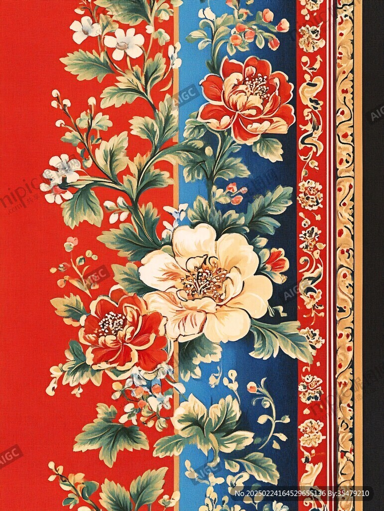松石地軋道粉彩花卉紋