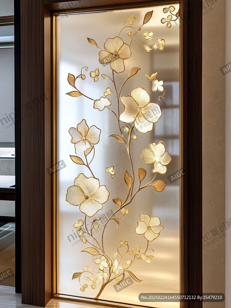 金色玻璃貼花