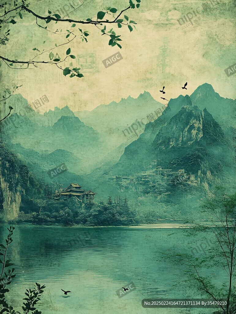 古典復(fù)古山水