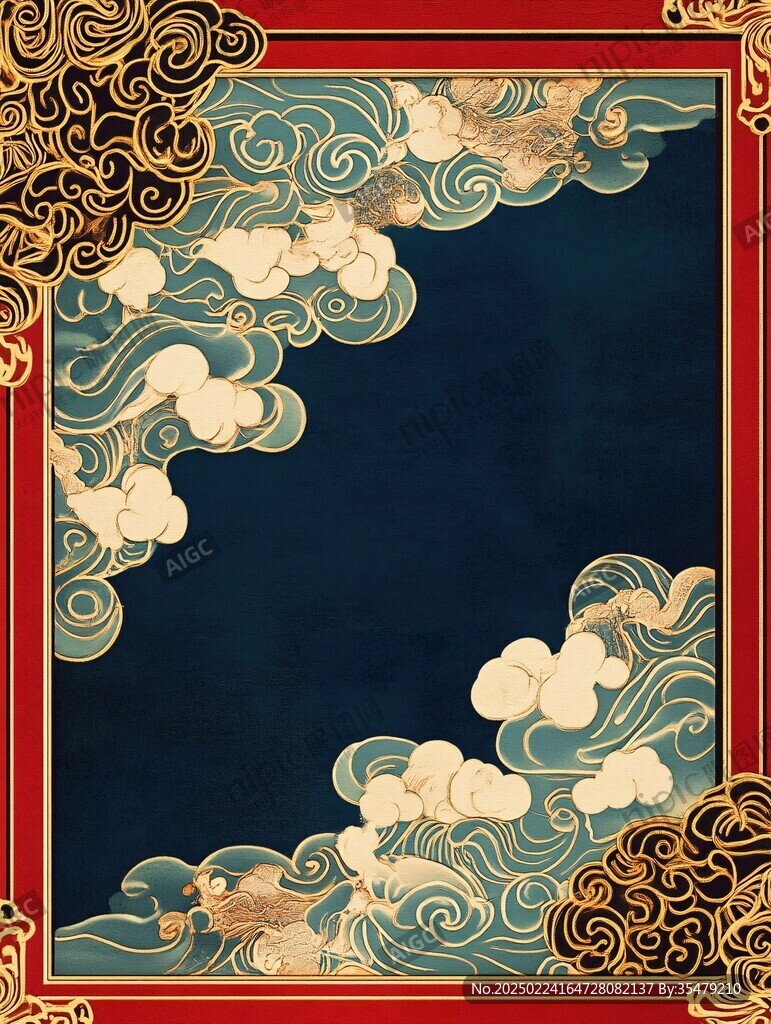 清朝云圖高端云紋裝飾