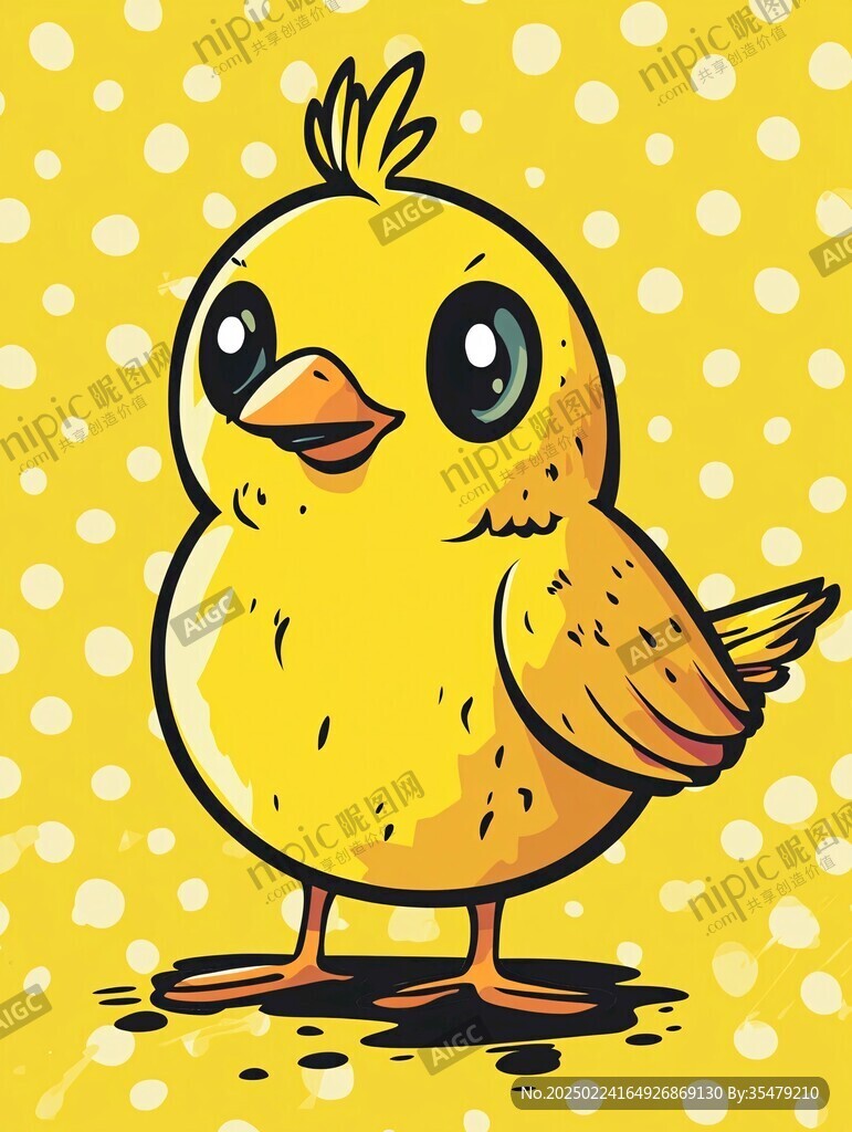 黃色的小雞插畫