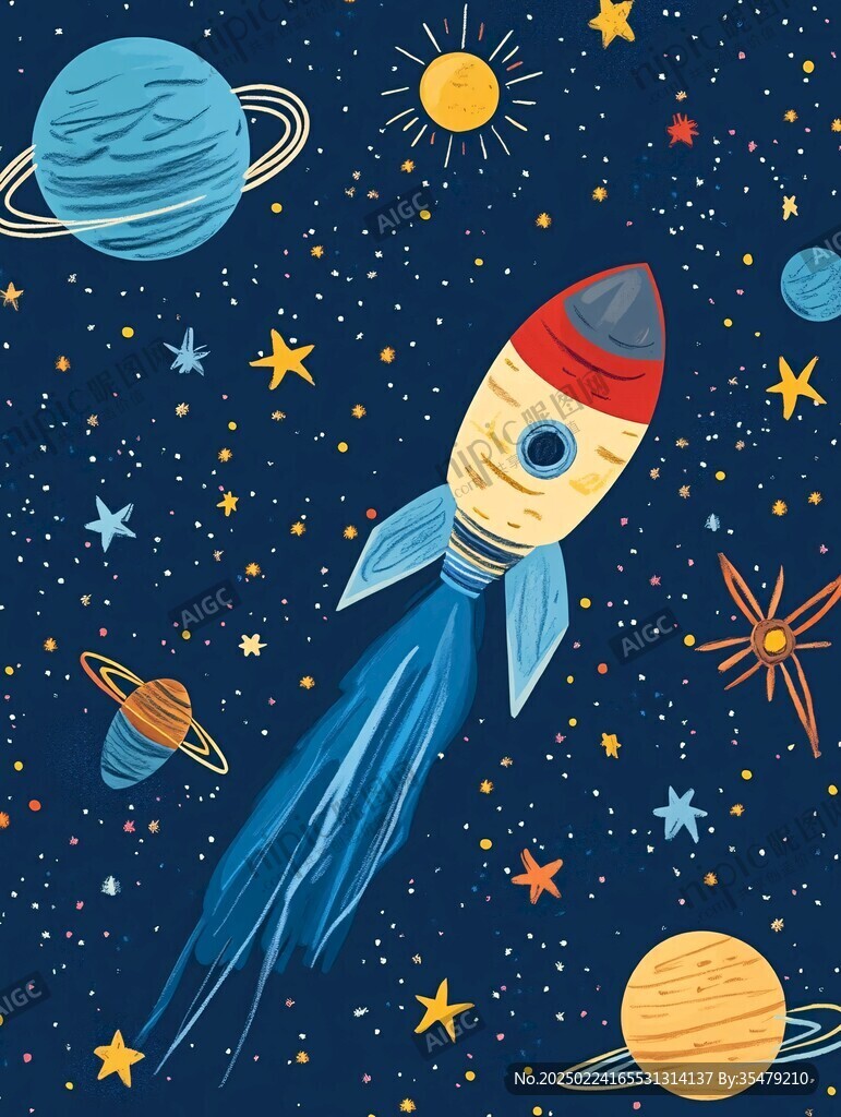 探索宇宙卡通圖案