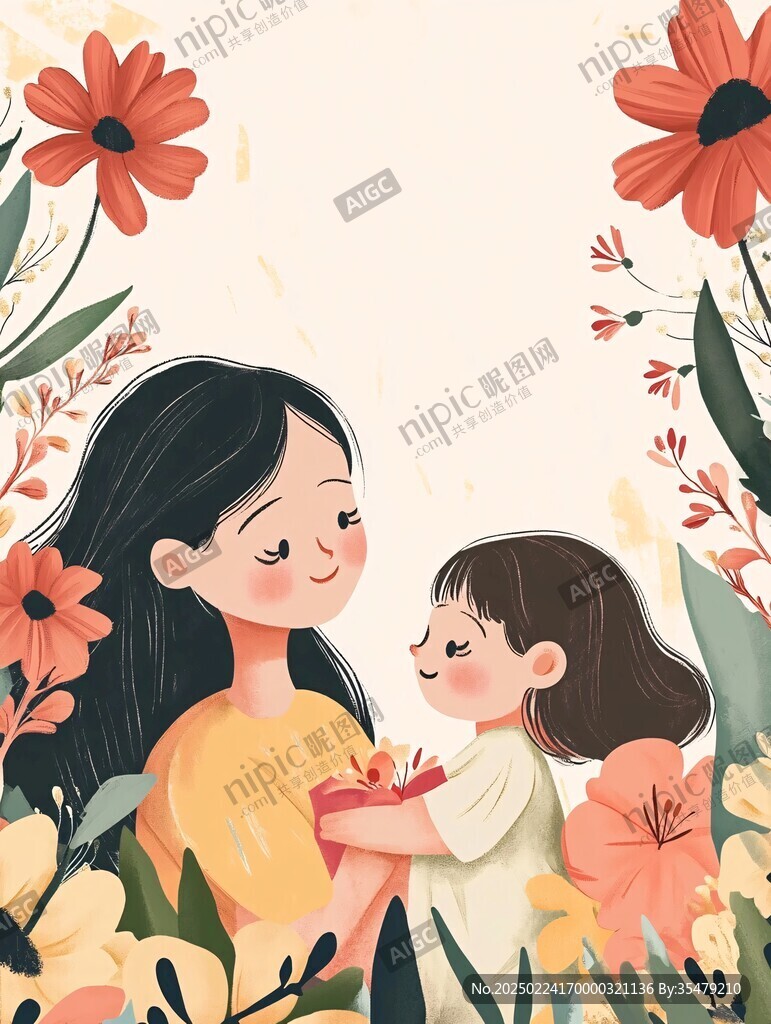 母親節(jié)兒童插畫