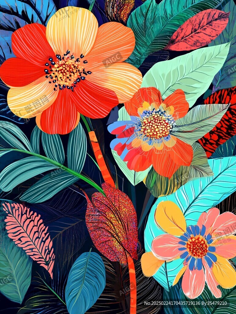 熱帶植物插畫