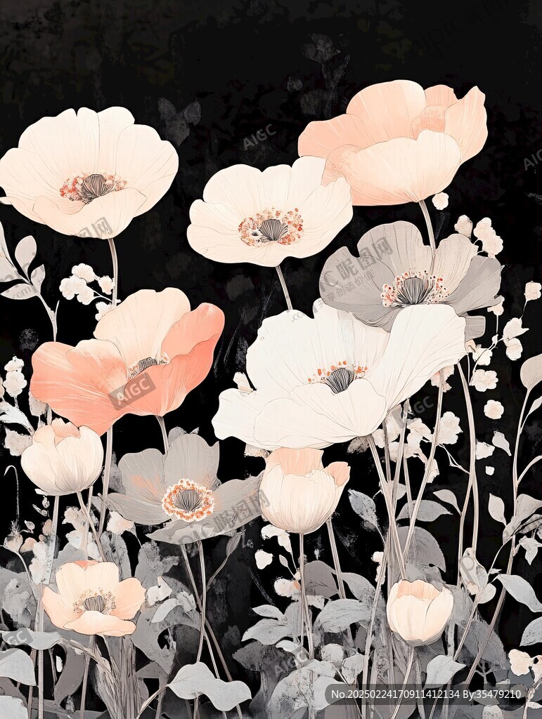 高清花卉插畫
