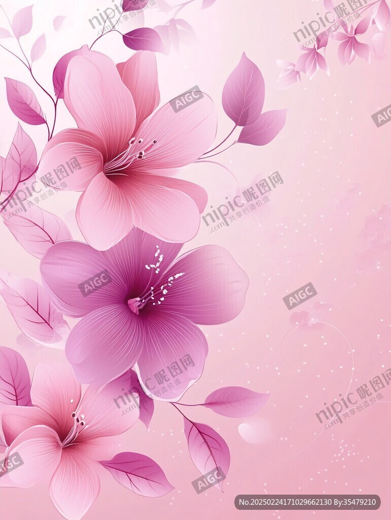 粉色花背景素材