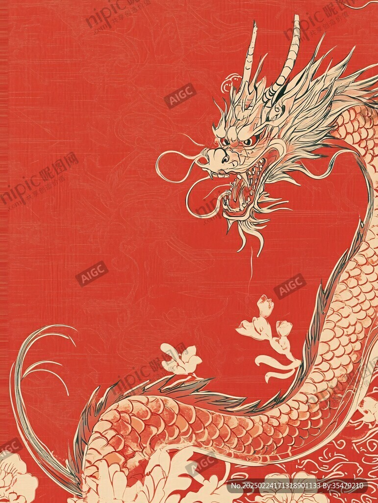 龍年紅包封面插畫