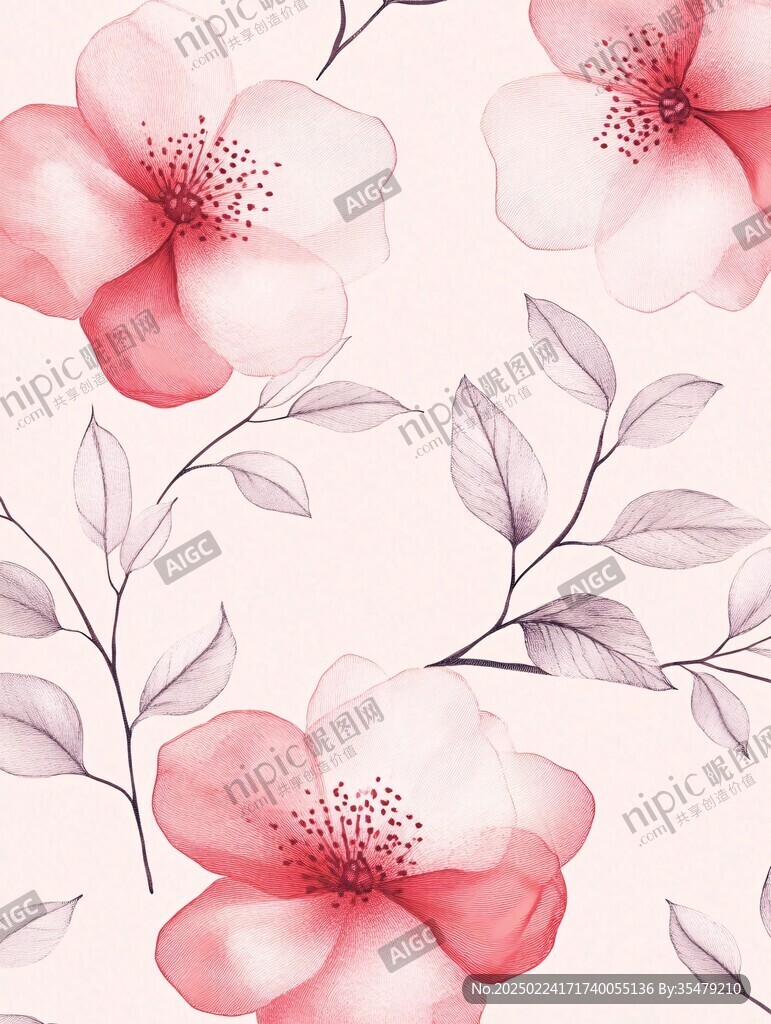 山茶花印花圖案
