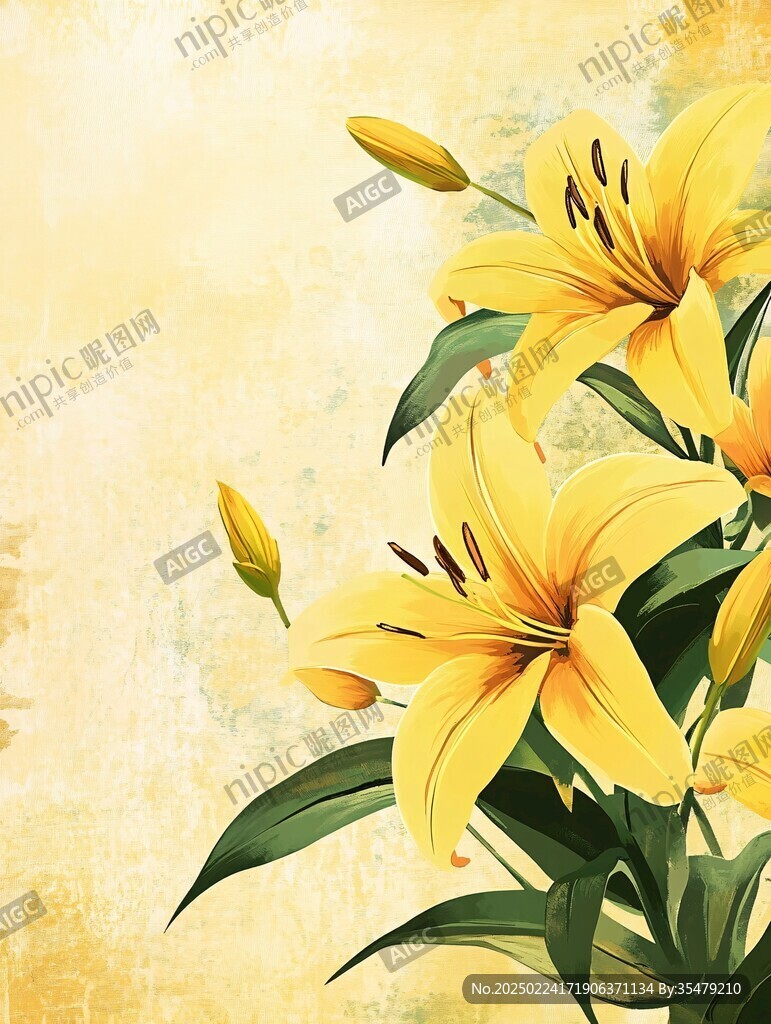 典雅百合花裝飾畫