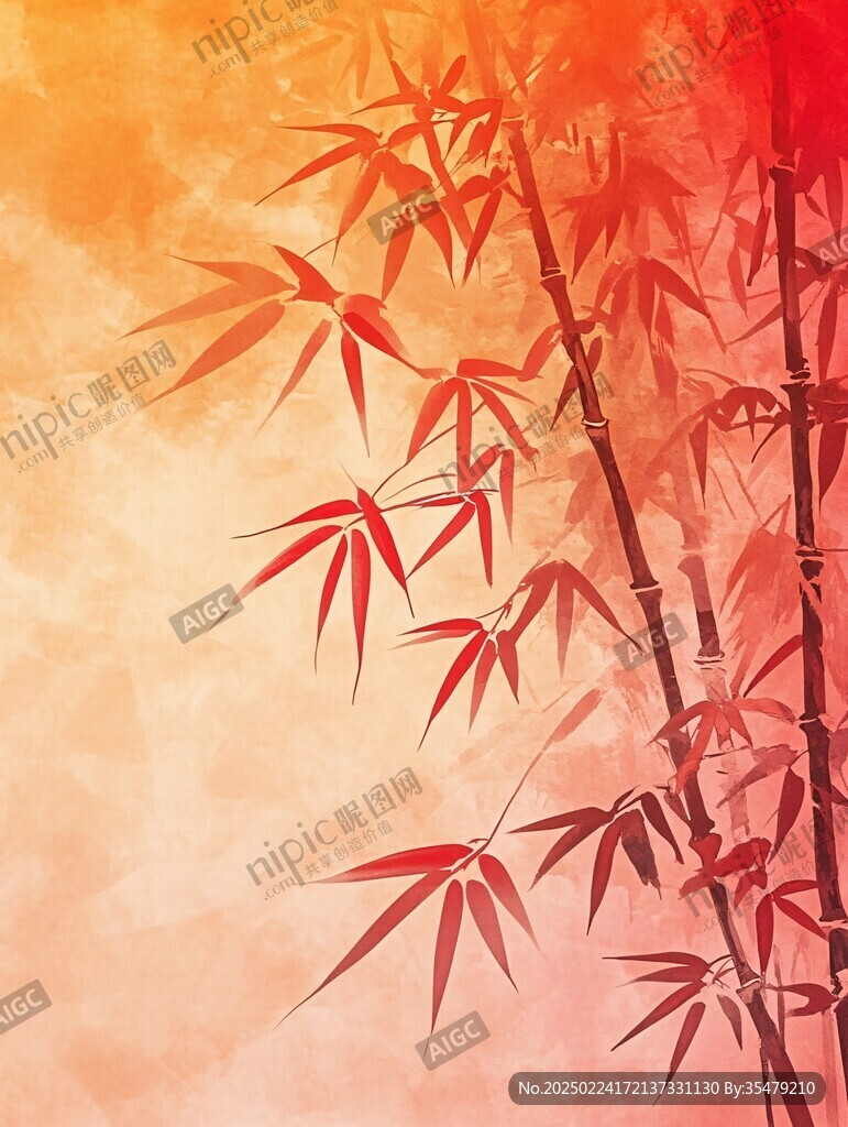 竹枝裝飾畫背景