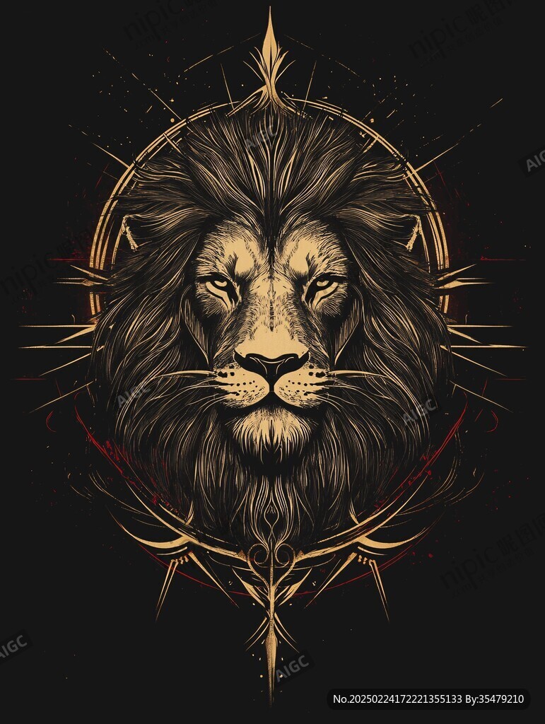 獅頭插畫