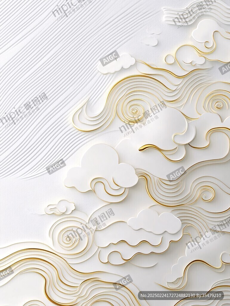 金色云紋浮雕