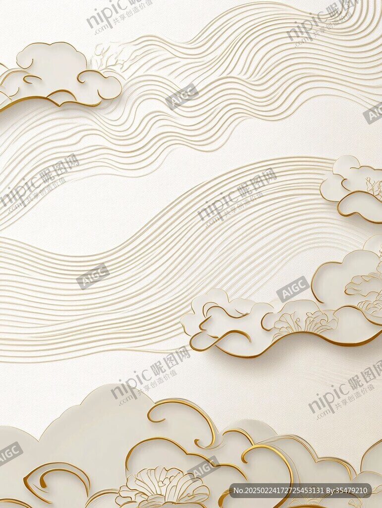 金色云紋浮雕