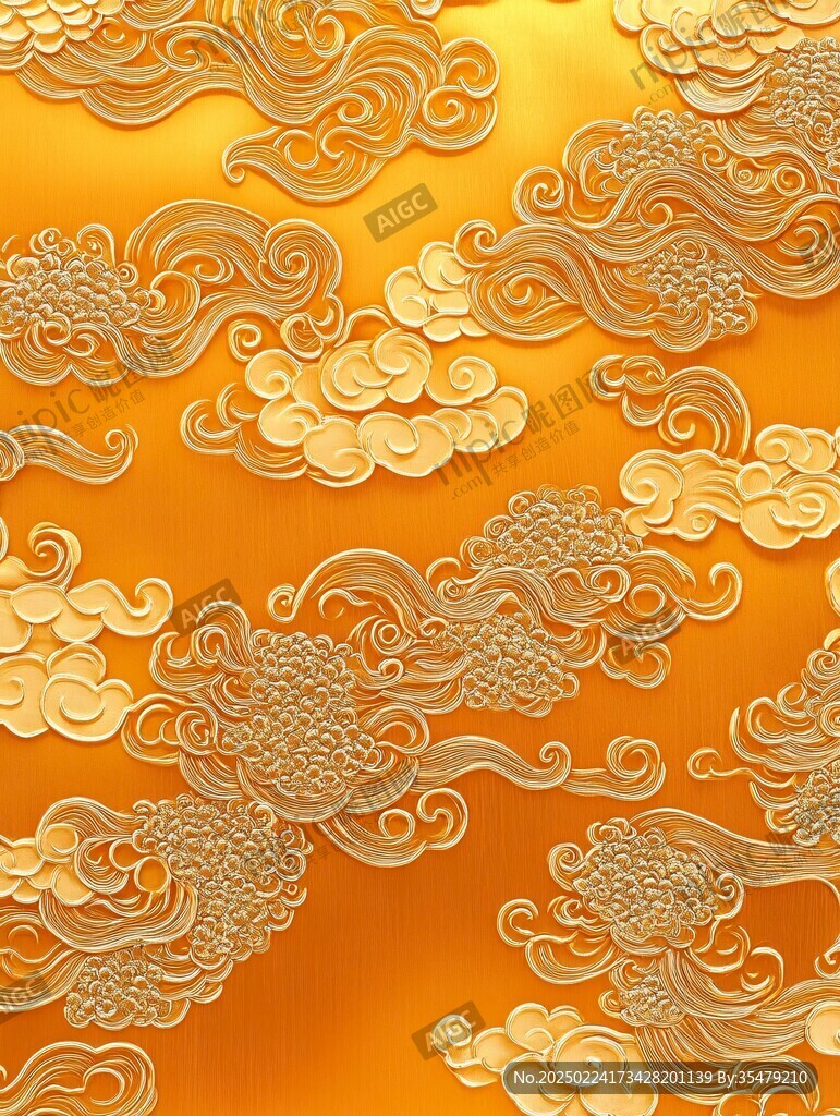 金色云紋浮雕